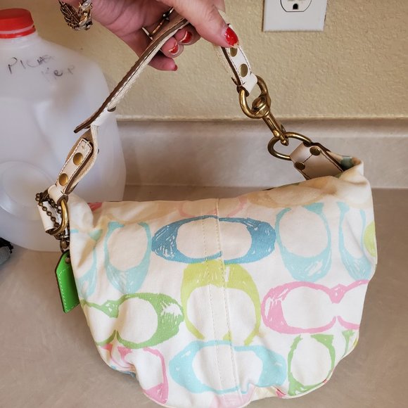 Coach Scribble Mulit-Colored Hobo Bag Handbag Purse - Picture 8 of 12